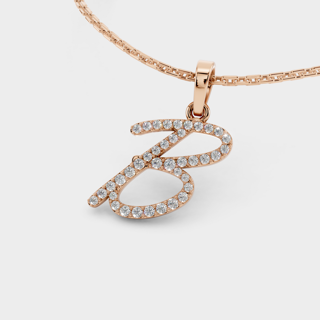 B Pendant Necklace (Gold)
