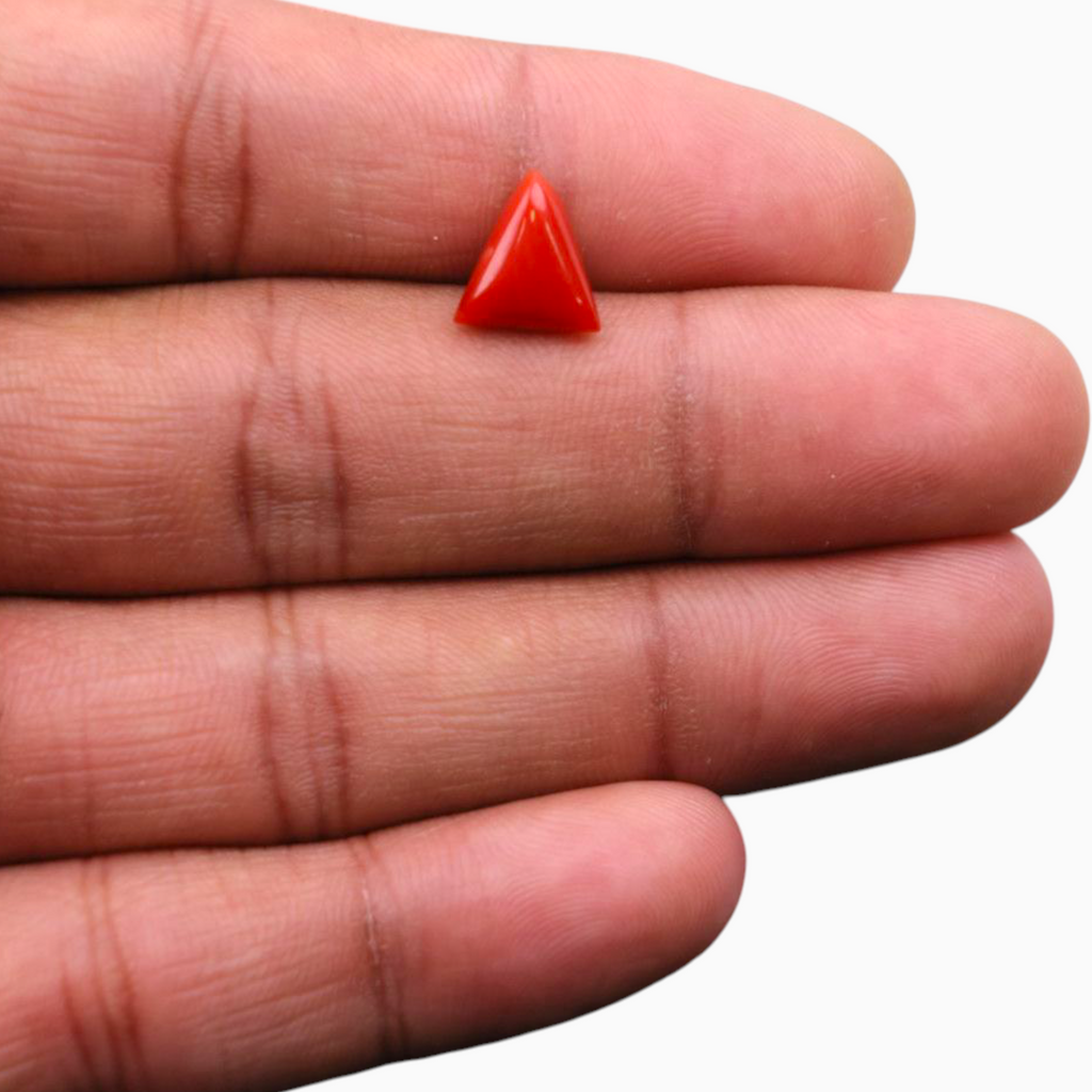 Buy Fossilized Coral Stone For Sale 2.71 Carats Triangle Shape Size 10mm