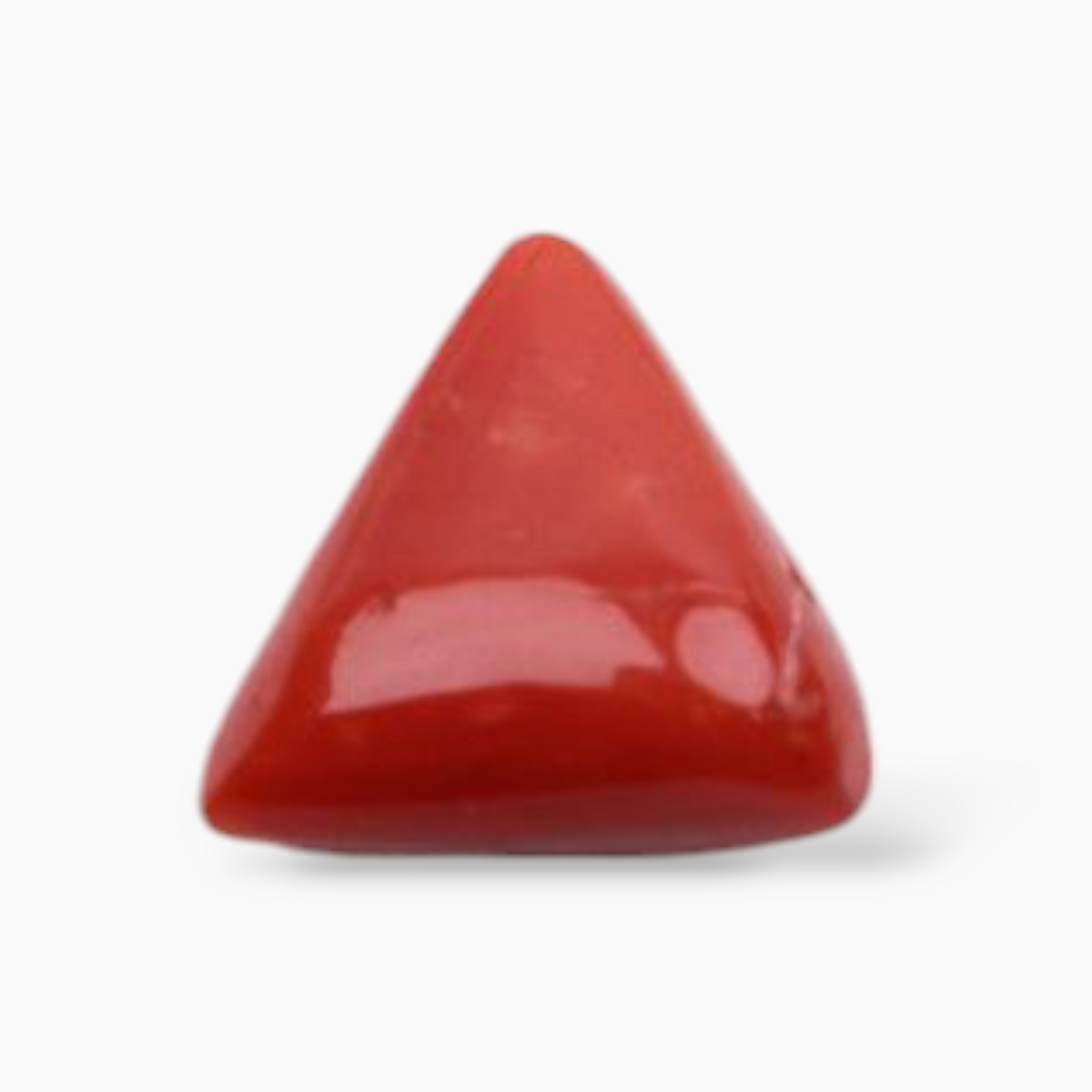 Original Red Coral Stone For Sale 3.46 Carats Triangle Shape Size 10.6mm