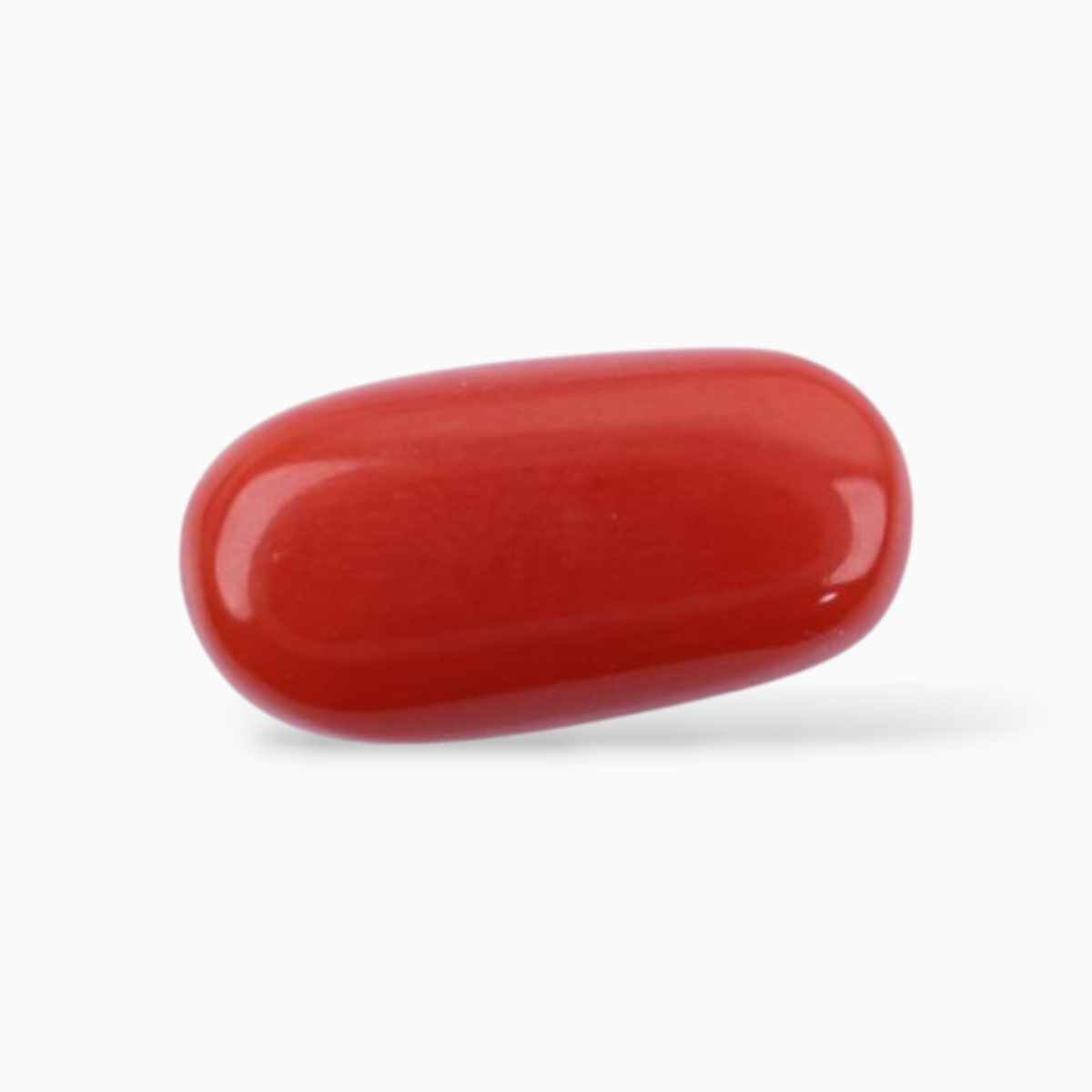 Red Coral For Sale In Oval Cabochon Stone 3.83 Carats 12.3x6.2mm Size
