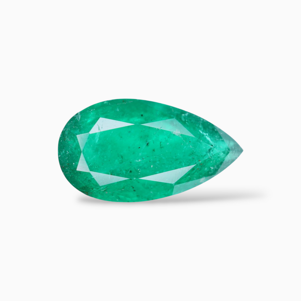 Emerald Stone For Sale 7.06 Carats Pear Shape 17.5x9.8mm Size