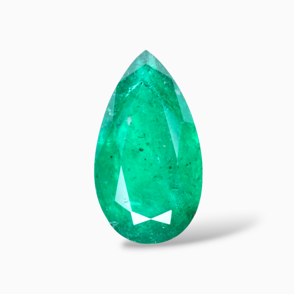 Emerald Stone For Sale 7.06 Carats Pear Shape 17.5x9.8mm Size