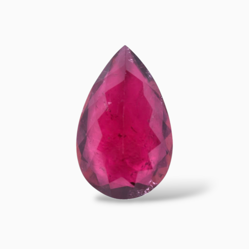 Natural Rubellite Tourmaline - Pear 3.39ct Pink-Red Gemstone