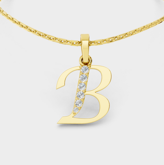 Initial B Necklace (Gold)