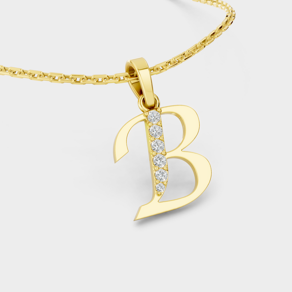 Initial B Necklace (Gold)