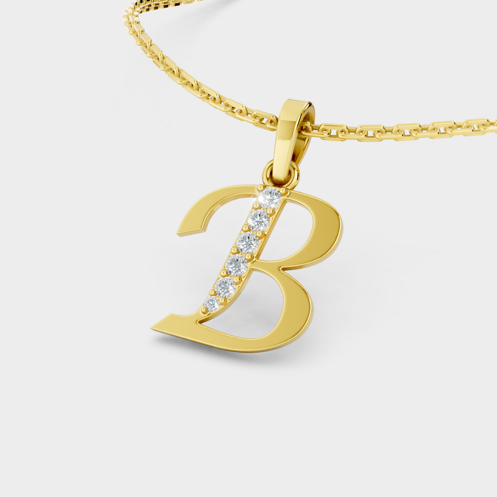 Initial B Necklace (Gold)