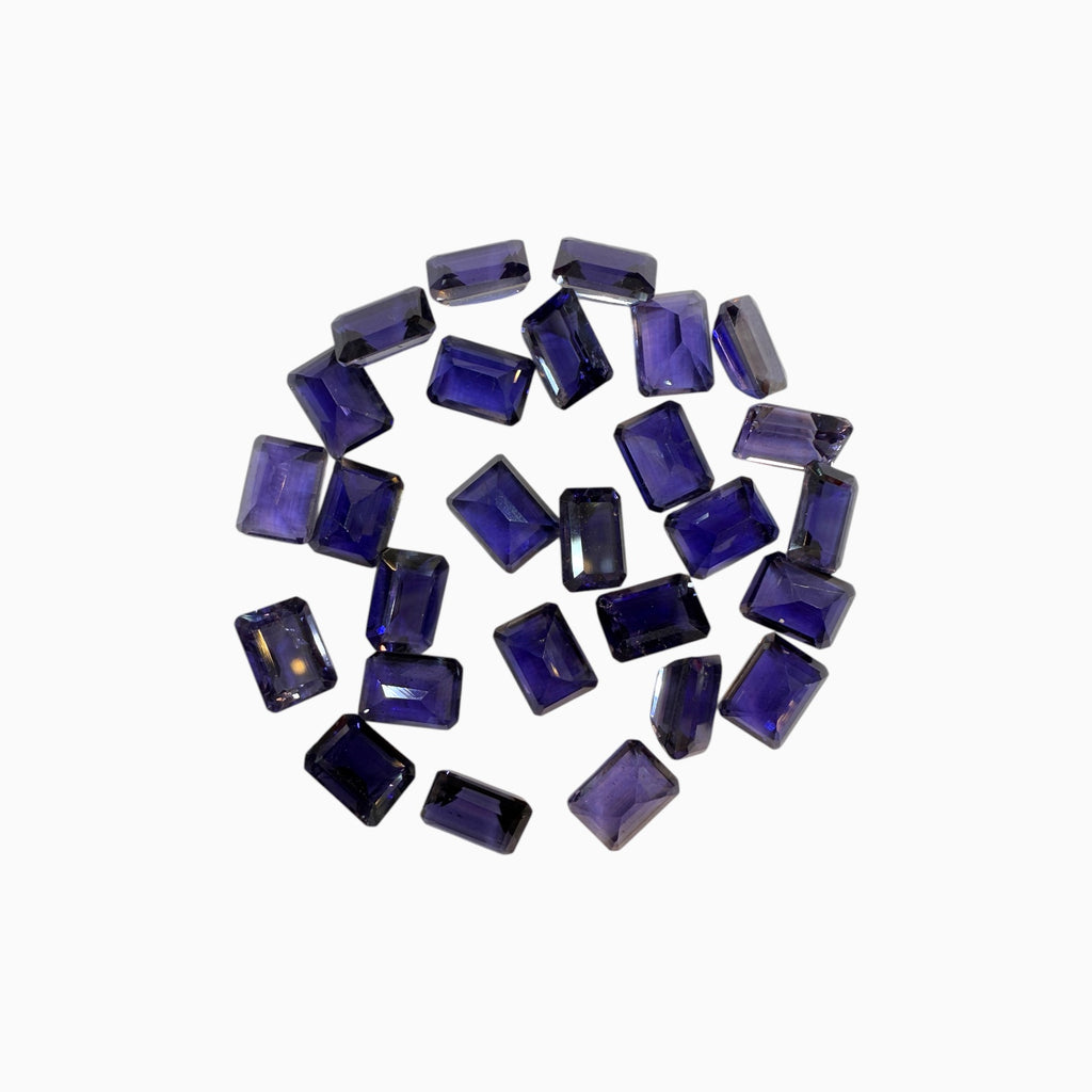 Iolite Stone Emerald Cut From 0.90 - 1.40 Carats Lot 8x6 mm