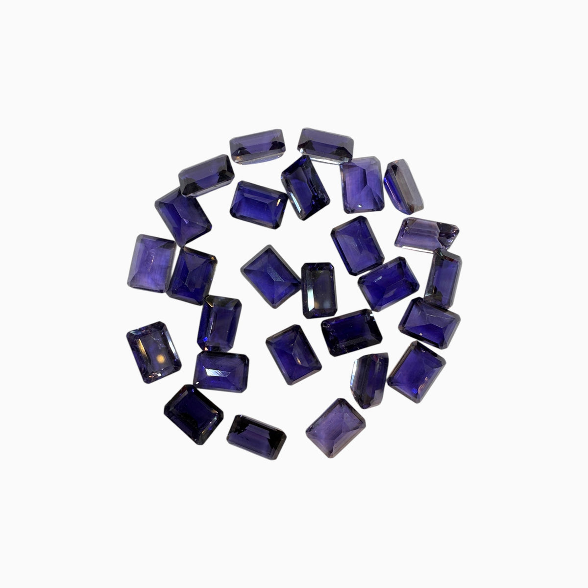 Iolite Stone Emerald Cut From 0.90 - 1.40 Carats Lot 8x6 mm