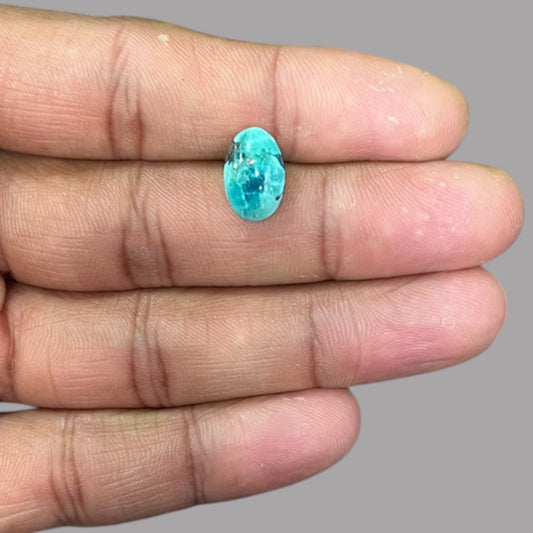 iranian Turquoise 3.68 Carats 12.7 x 8.4 x 4.7 mm in Oval