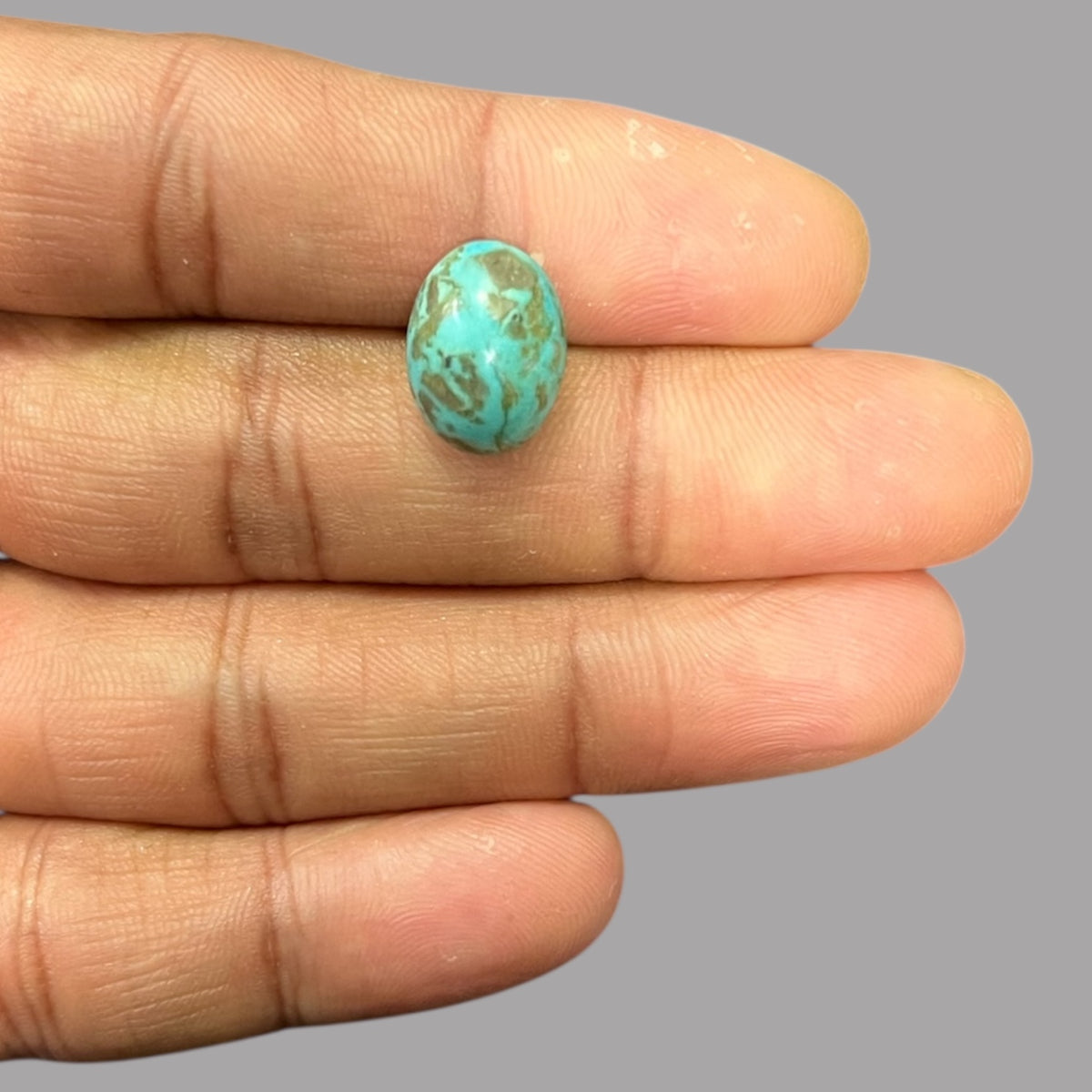iranian Turquoise 6.76 Carats 14.5 x 10.8 x 6.6 mm in Oval