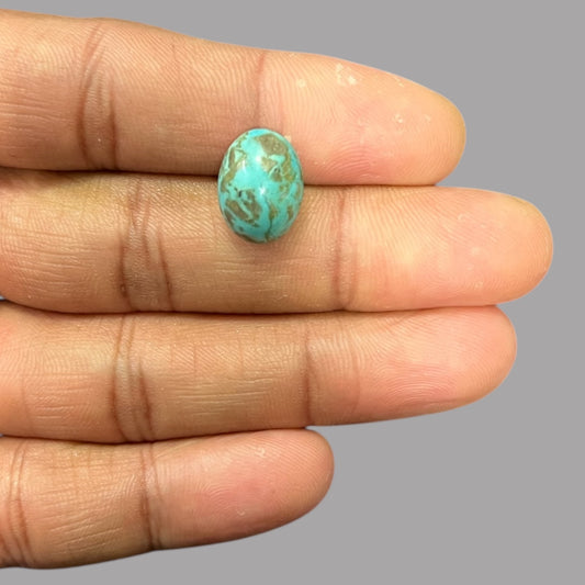 iranian Turquoise 6.76 Carats 14.5 x 10.8 x 6.6 mm in Oval