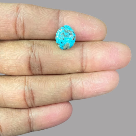 iranian Turquoise For Sale 3.37 Carats 12.7 x 10.5 x 3.5 mm in Oval