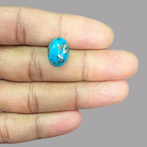 iranian Turquoise For Sale 7.19 Carats 14.7 x 10.4 x 5.7 mm in Oval 