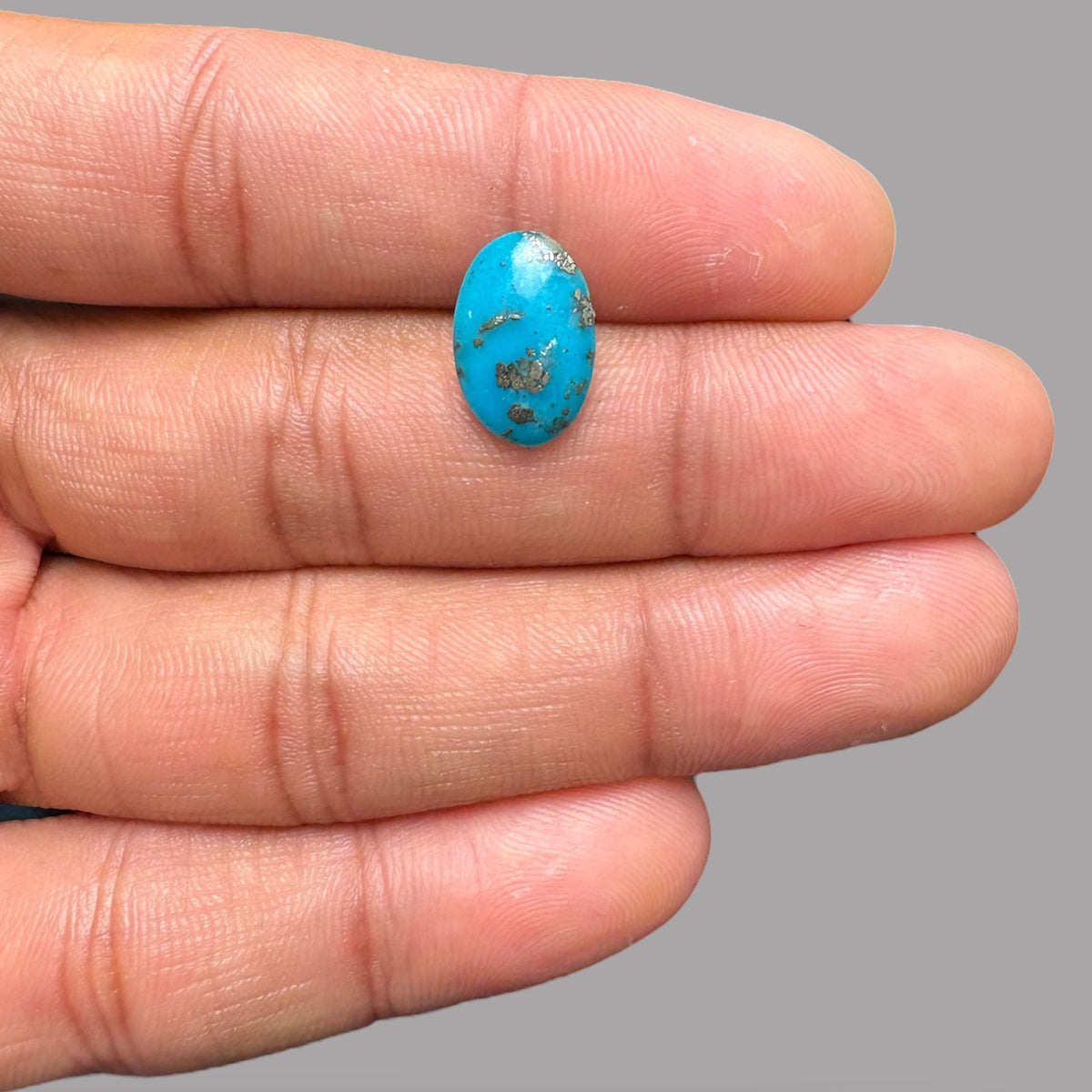 iranian Turquoise Stone 2.91 Carats 14.3 x 9.4 x 3.1 mm in Oval