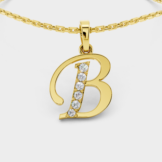 Letter B Necklace (Gold)