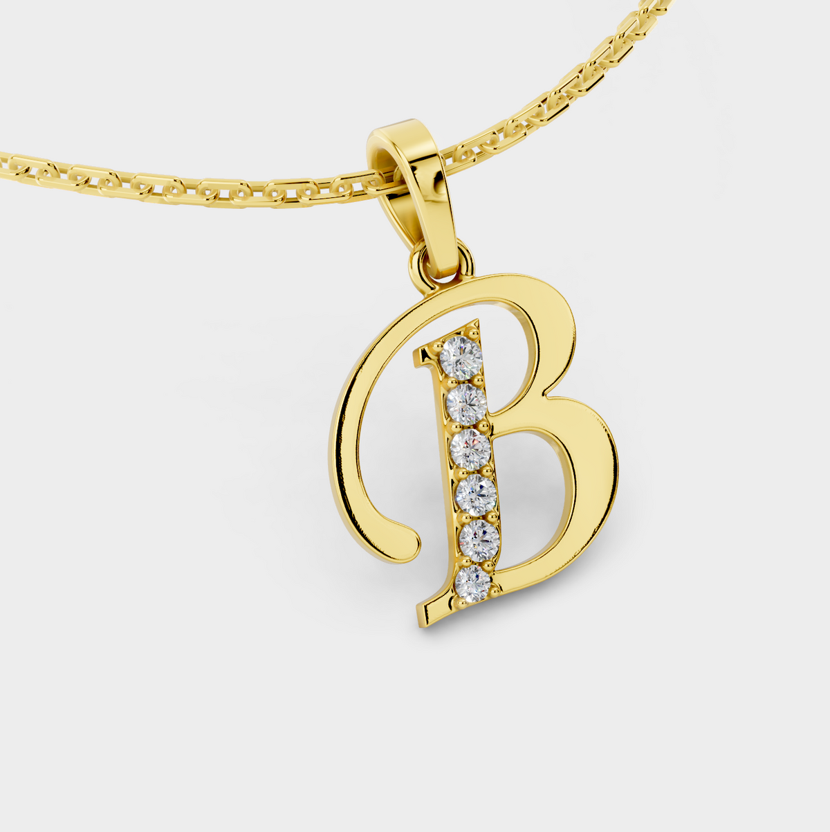Letter B Necklace (Gold)