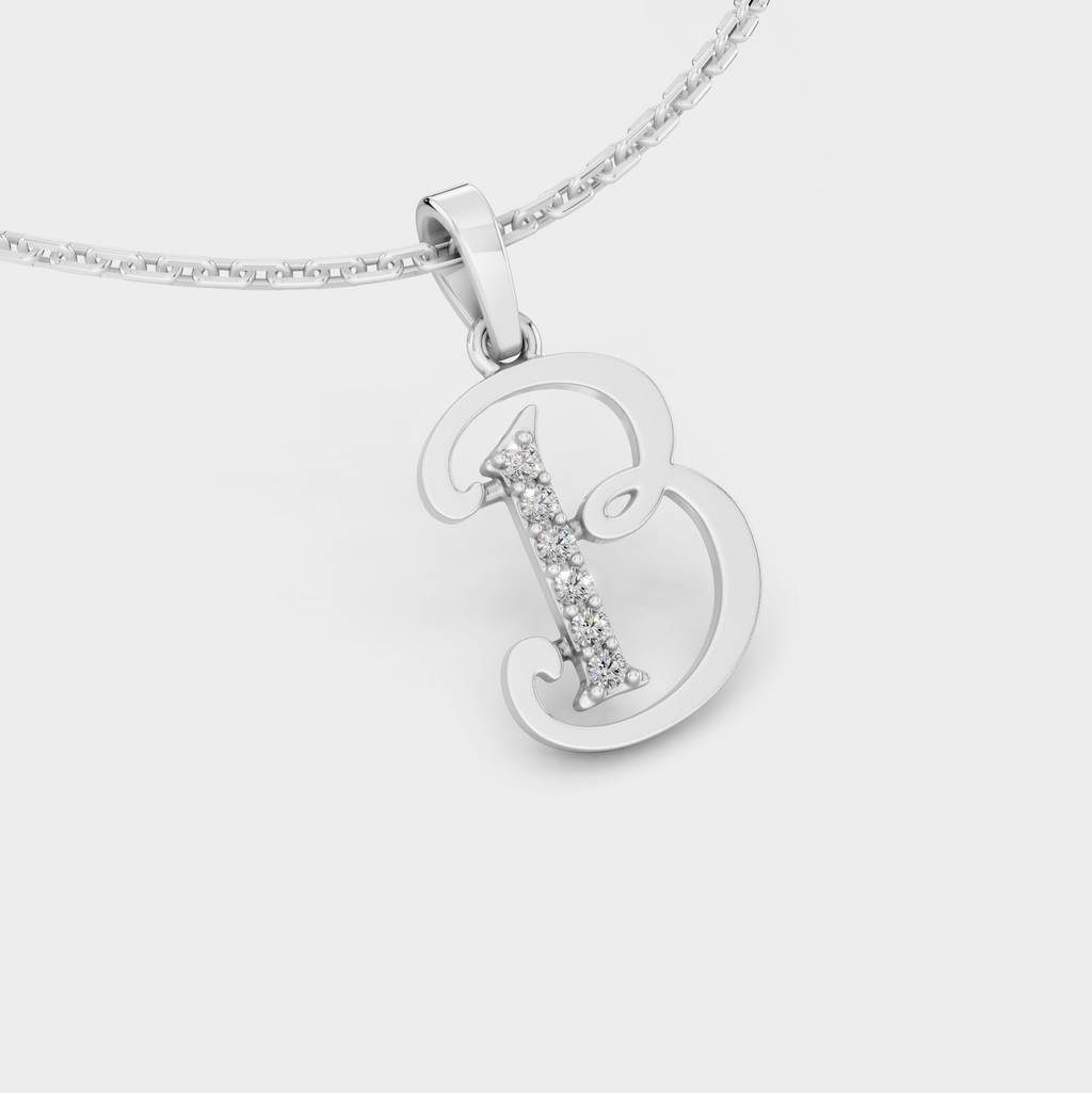 Letter B Pendant Necklace (Gold)