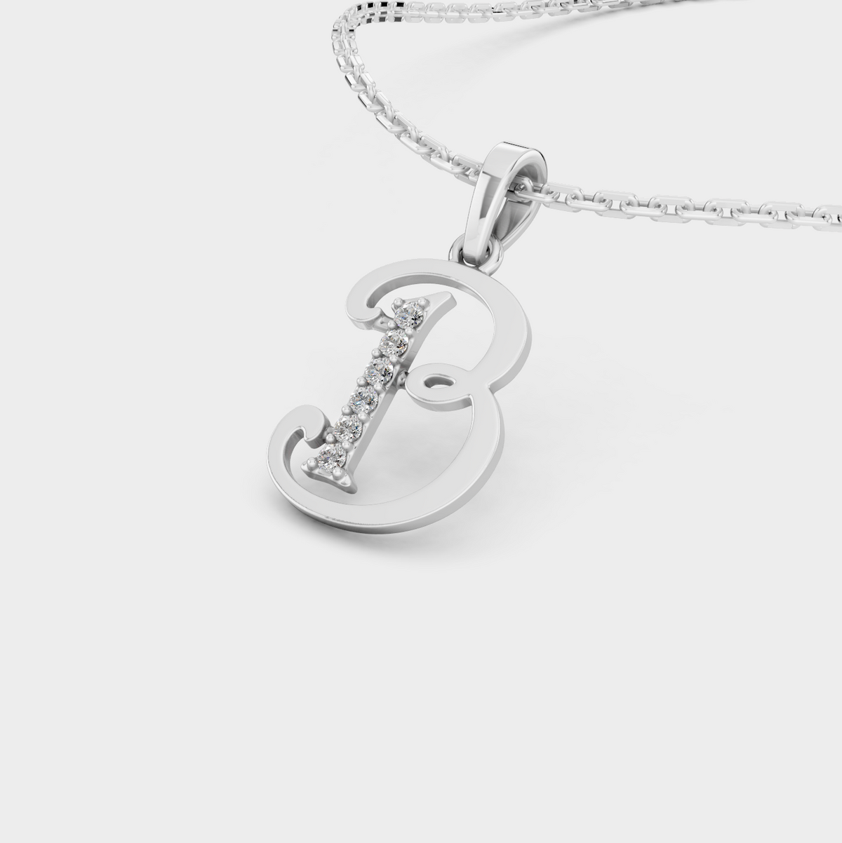 Letter B Pendant Necklace (Gold)