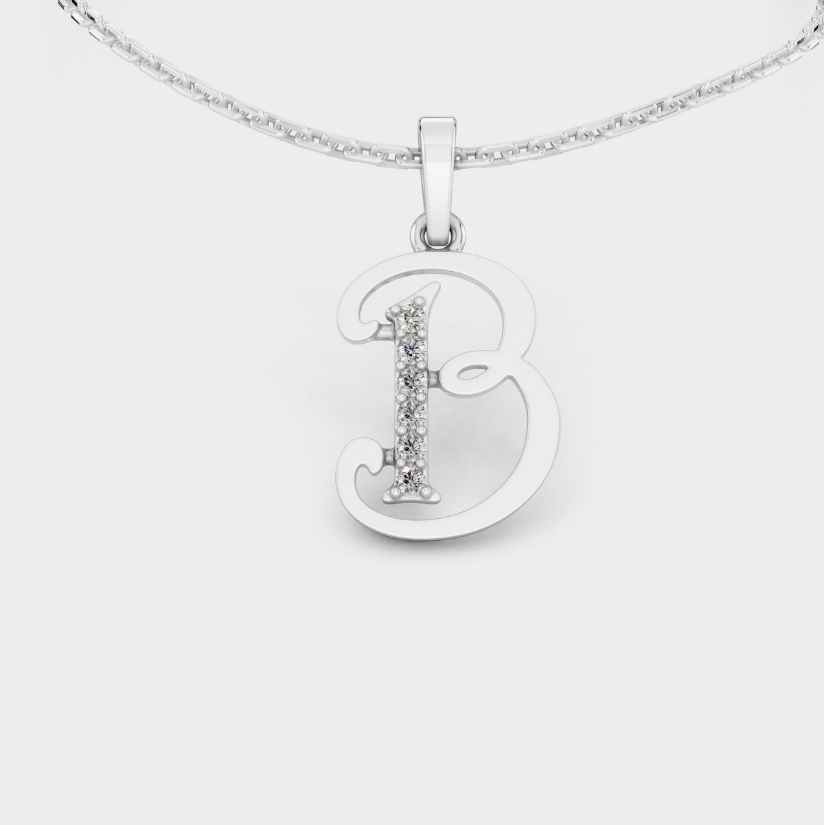 Letter B Pendant Necklace (Gold)