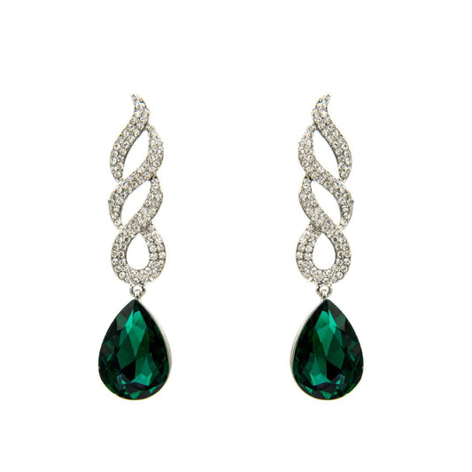 Natural Modern Emerald Earrings for Women with Masonite Diamond