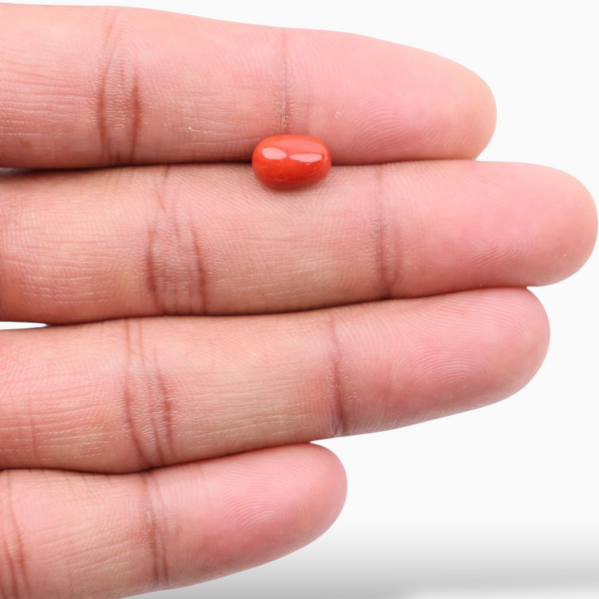 Moonga Coral For Sale in Oval Cabochon Stone 3.10 Carats 9.6x6.6mm Size