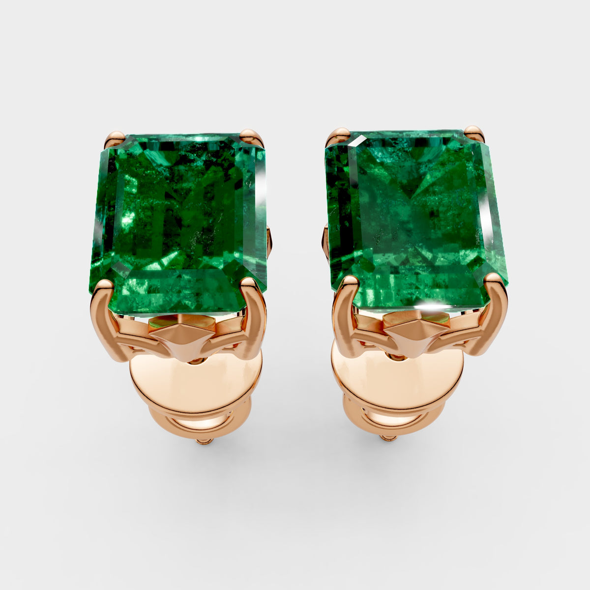 Natural Emerald Earrings in Gold - Karter