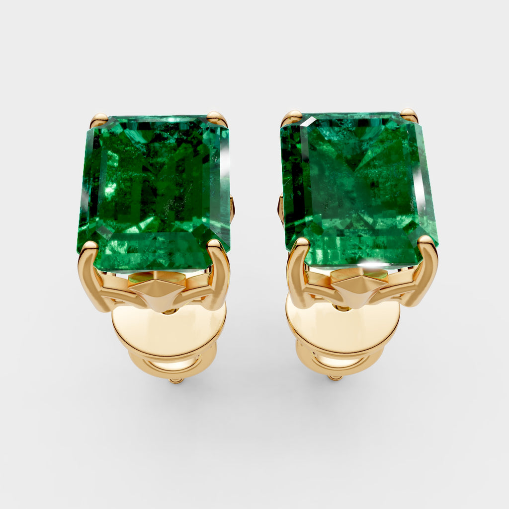 Natural Emerald Earrings in Gold - Karter