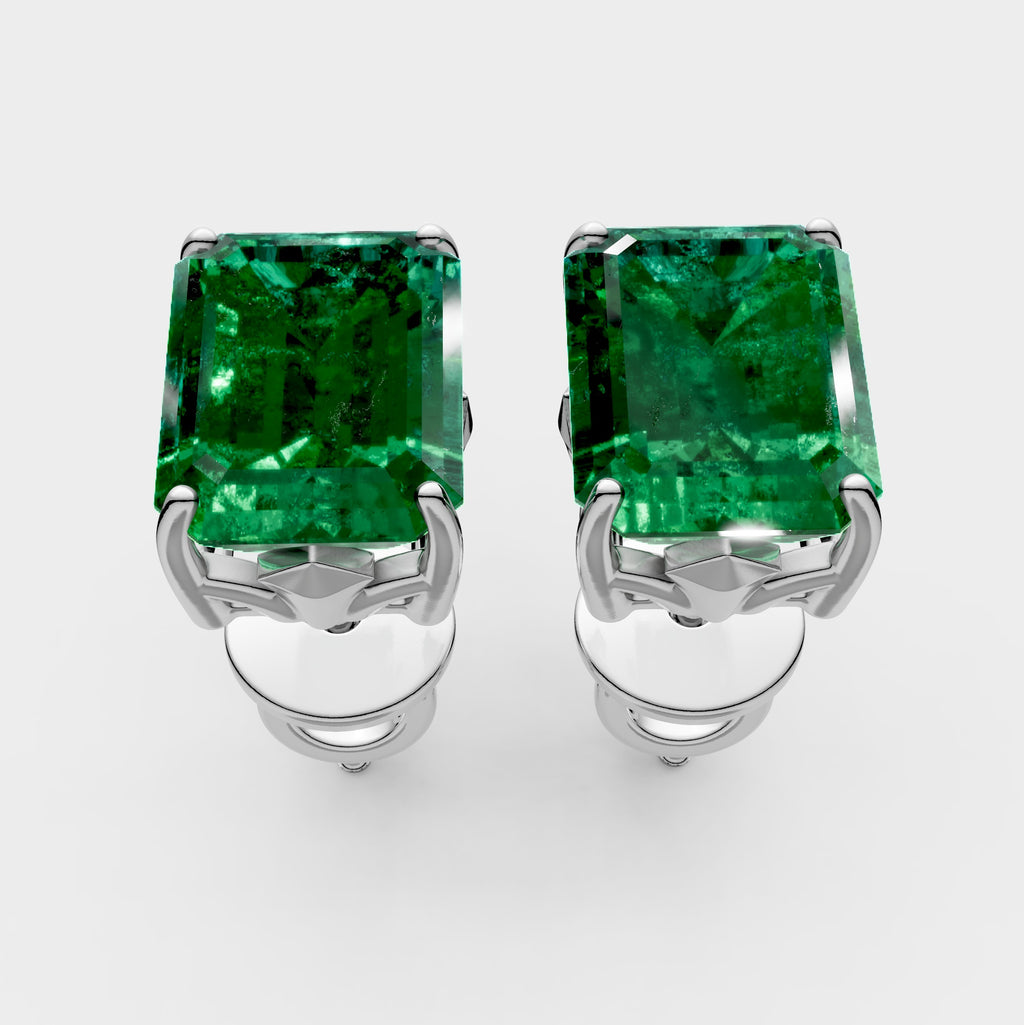 Natural Emerald Earrings in Gold - Karter