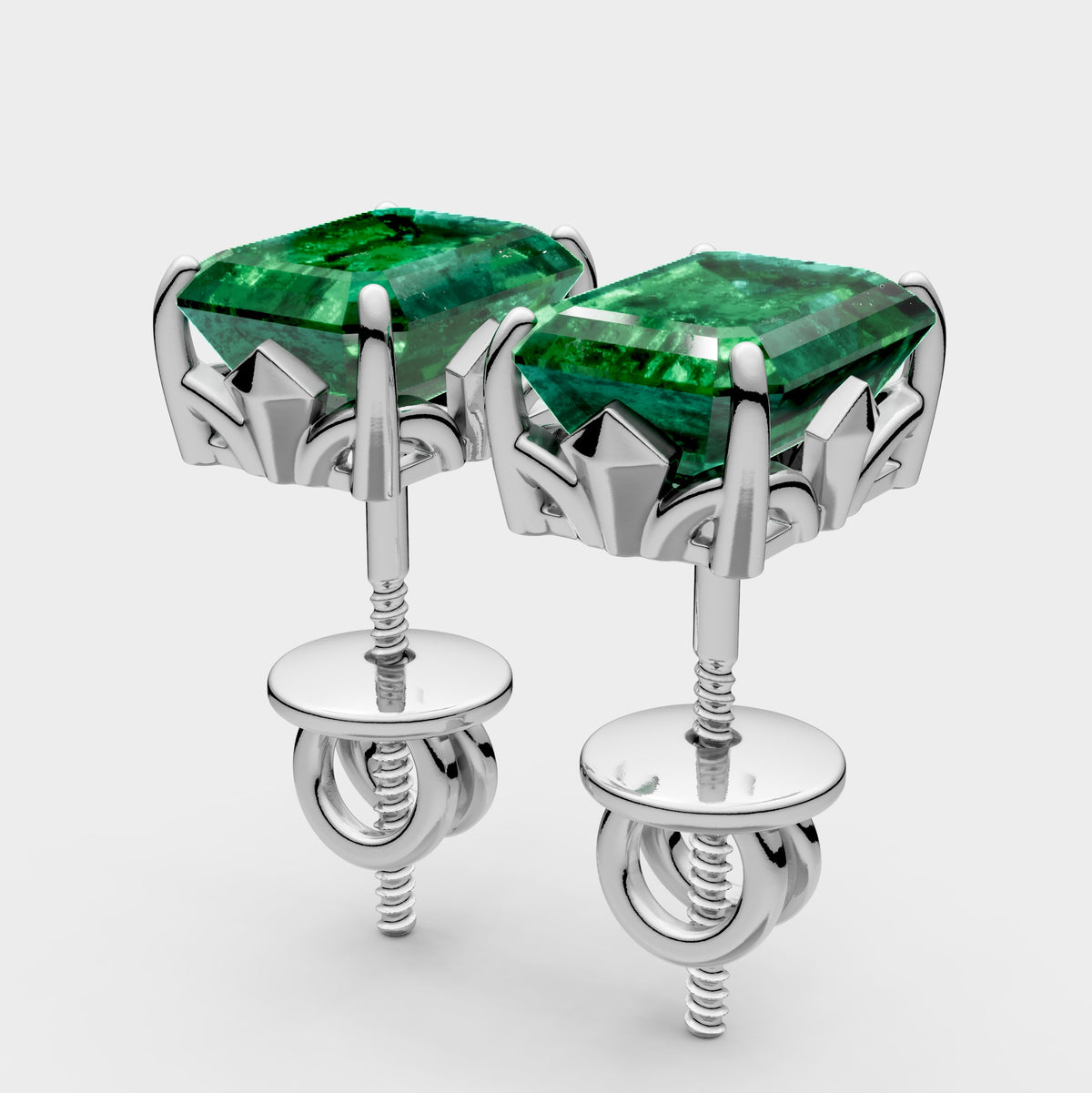 Natural Emerald Earrings in Gold - Karter