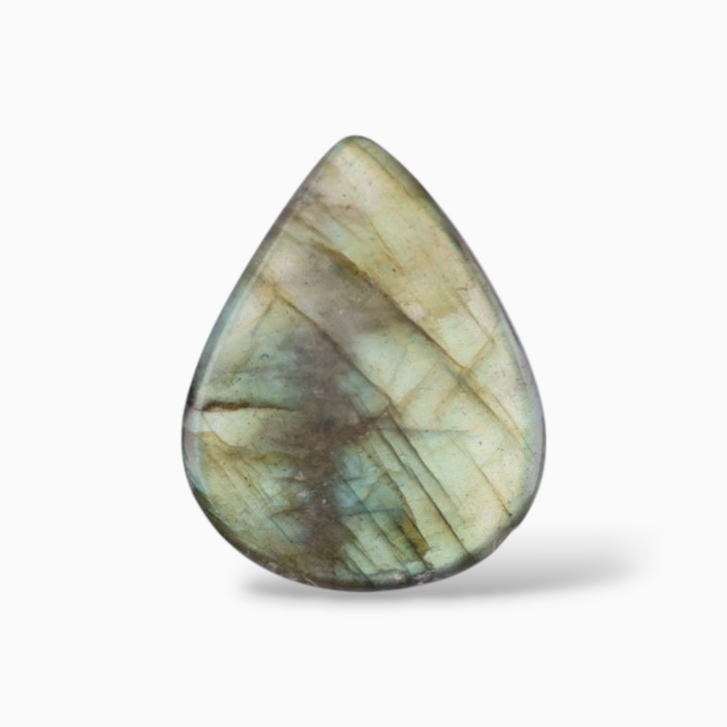 Natural Crystal Labradorite Stone For Sale Pear Cabochon Shape 8.03 Carats 18.7x15mm