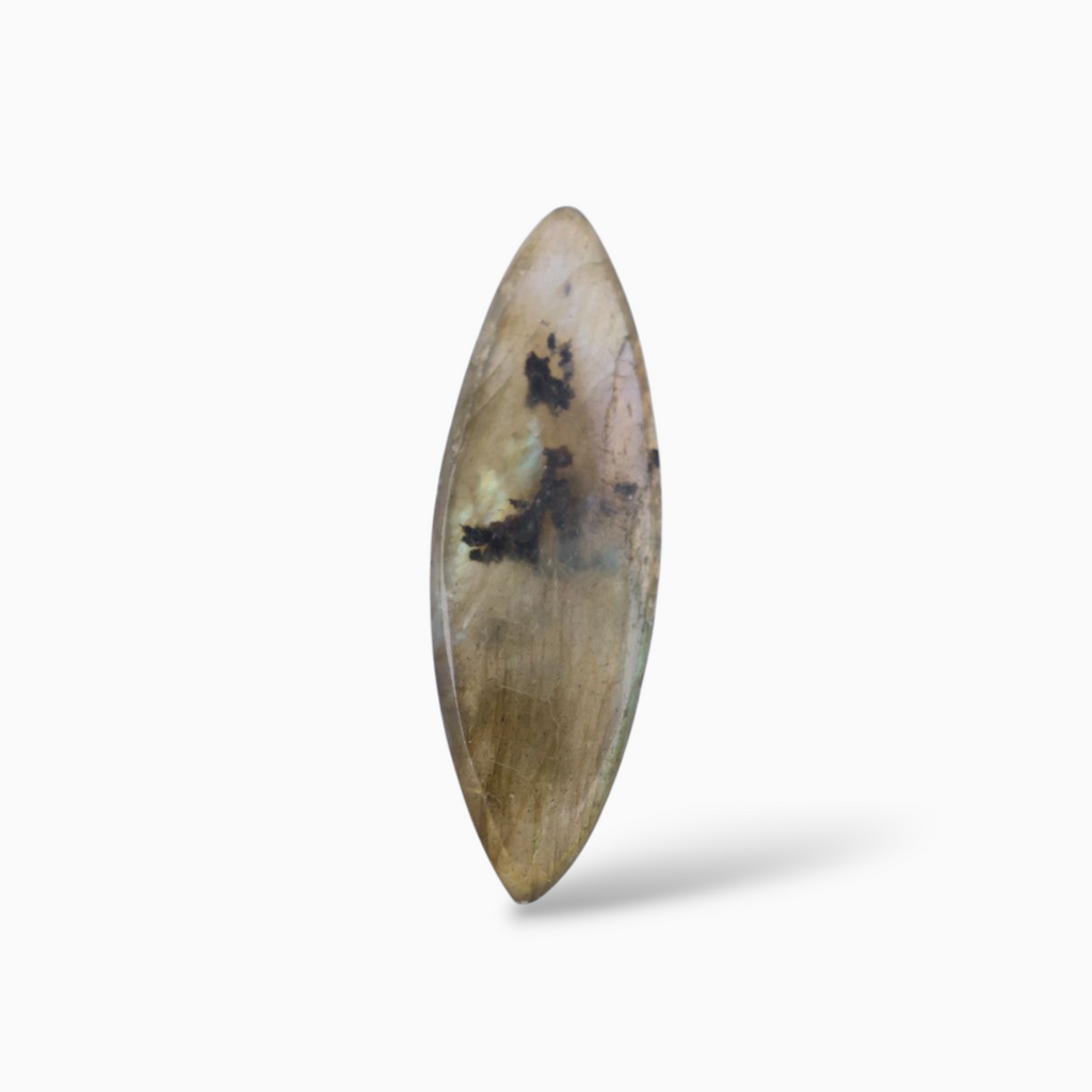 Buy Now Best African Labradorite Crystal For Sale Marquise Cabochon Shape 11.84 Carats 31.5x10.4mm