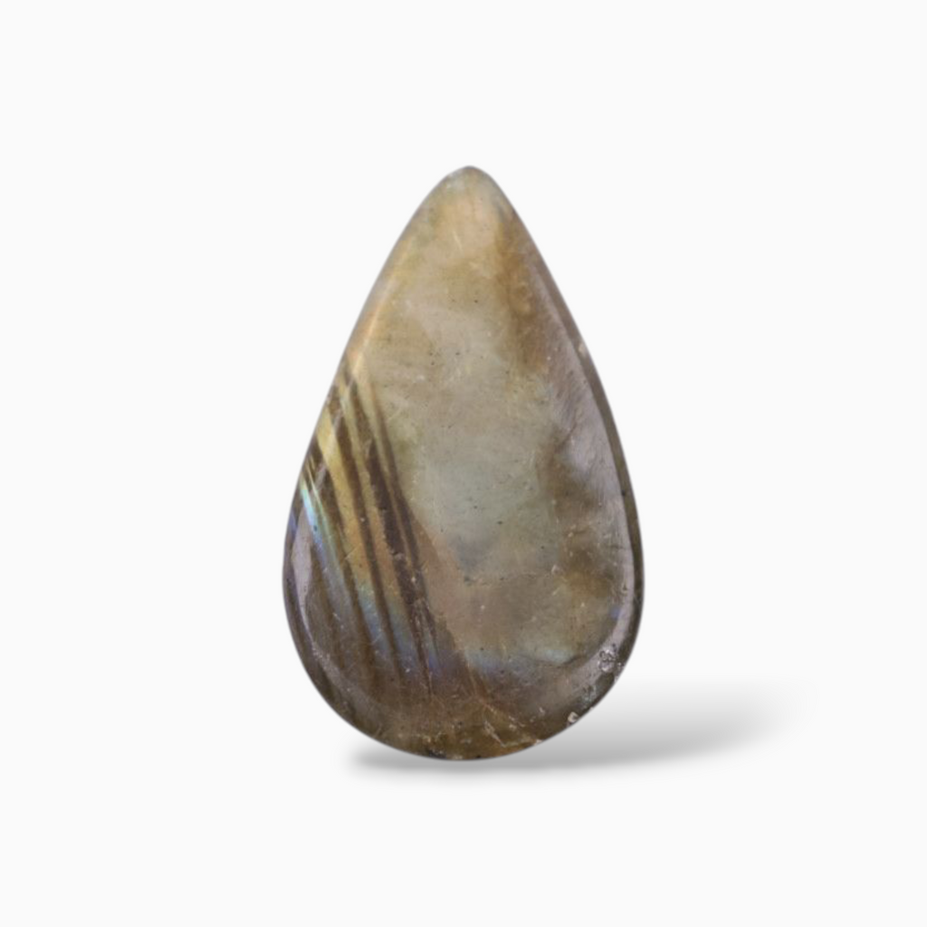 Buy Now Real Labradorite Stone For Sale Pear Cabochon Shape 14.93 Carats 23.2x13.9mm