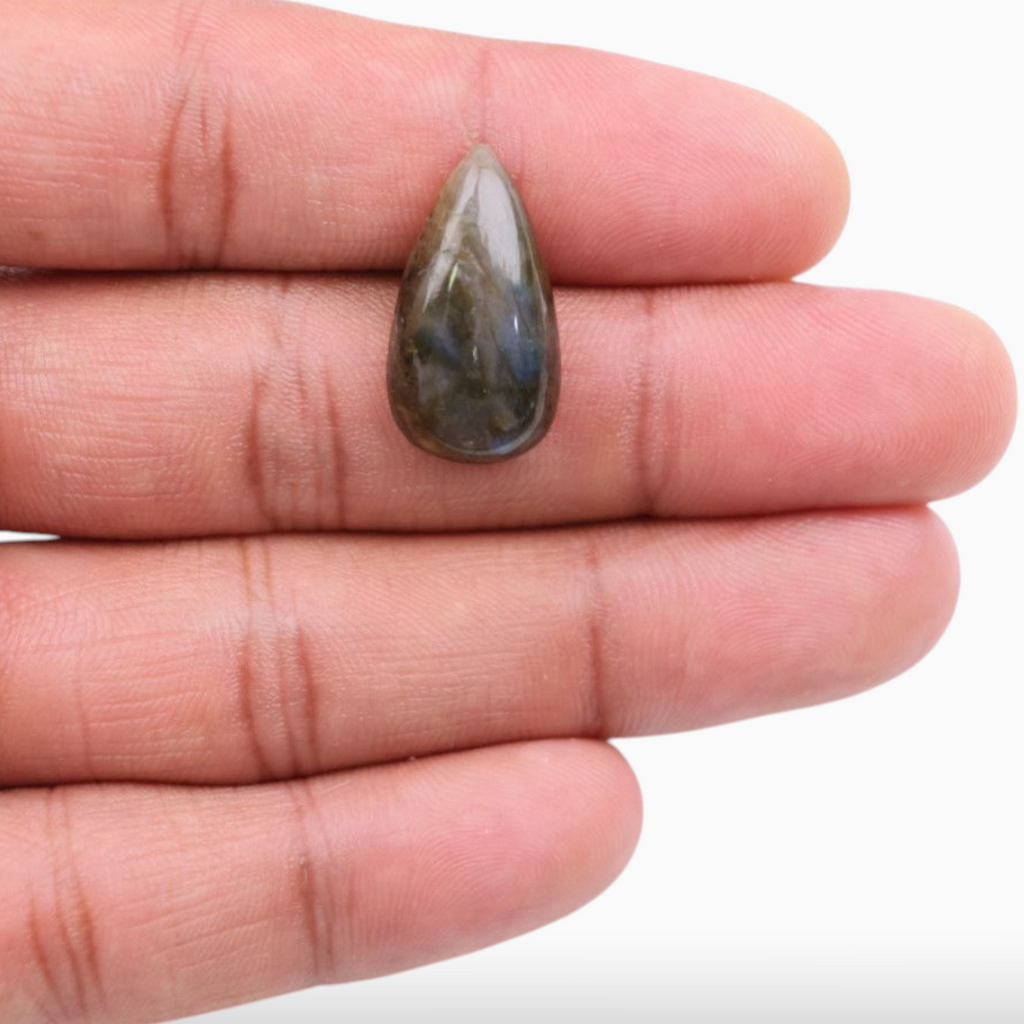 Buy Real Crystal Labradorite Stone For Sale Pear Cabochon Shape 12.65 Carats 22.6x12.5mm