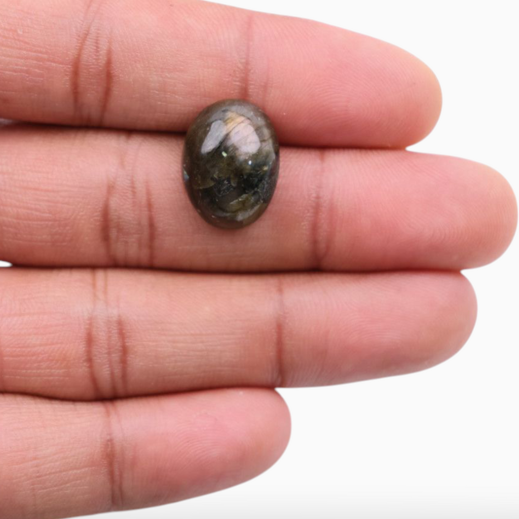 Crystal Labradorite Stone For Sale Oval Cabochon Shape 11.95 Carats 17.5x13mm