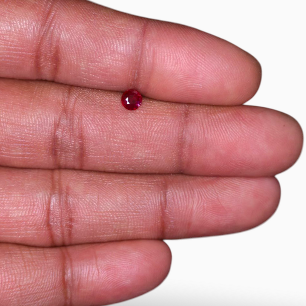 Natural Ruby Stone 0.41 Carats Round Shape 4.5mm