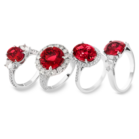 Natural Ruby Rings for Women (1) Any with Pure Silver 925 Metal and Zircon Stones