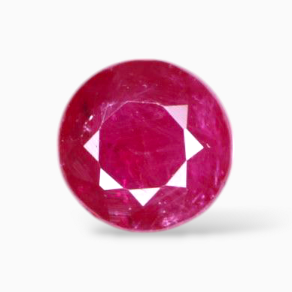 Natural Ruby Stone 0.96 Carats Round Shape 5.8mm