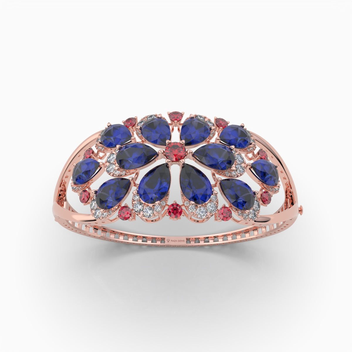 Natural Sapphire & Ruby Bracelet with Moissanite - Avani