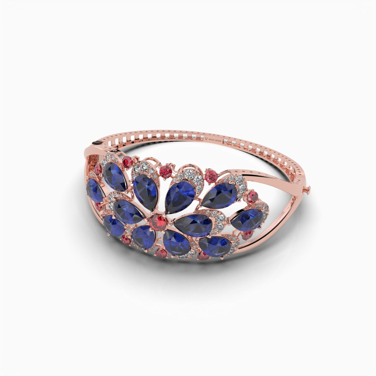 Natural Sapphire & Ruby Bracelet with Moissanite - Avani