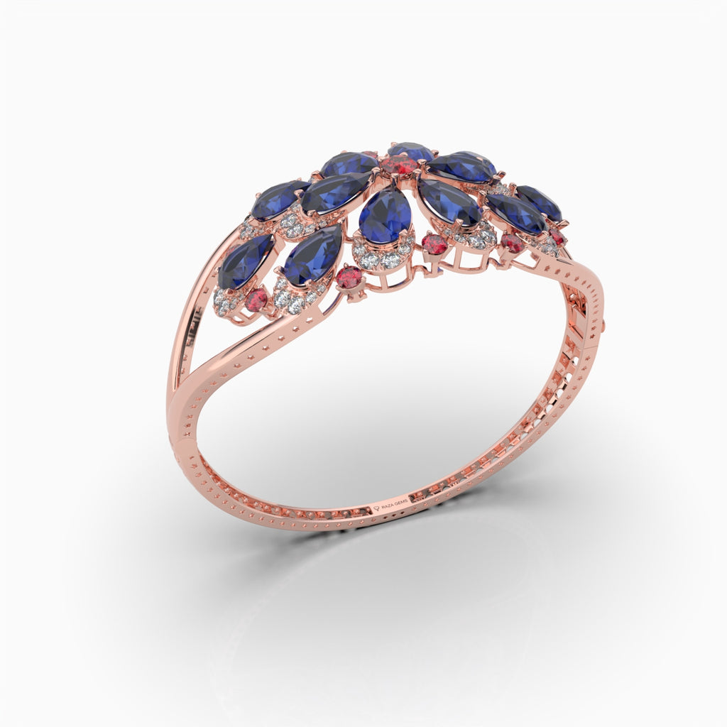 Natural Sapphire & Ruby Bracelet with Moissanite - Avani