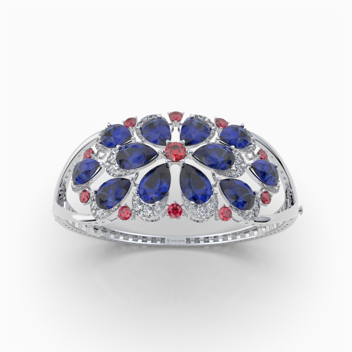 Natural Sapphire & Ruby Bracelet with Moissanite - Avani