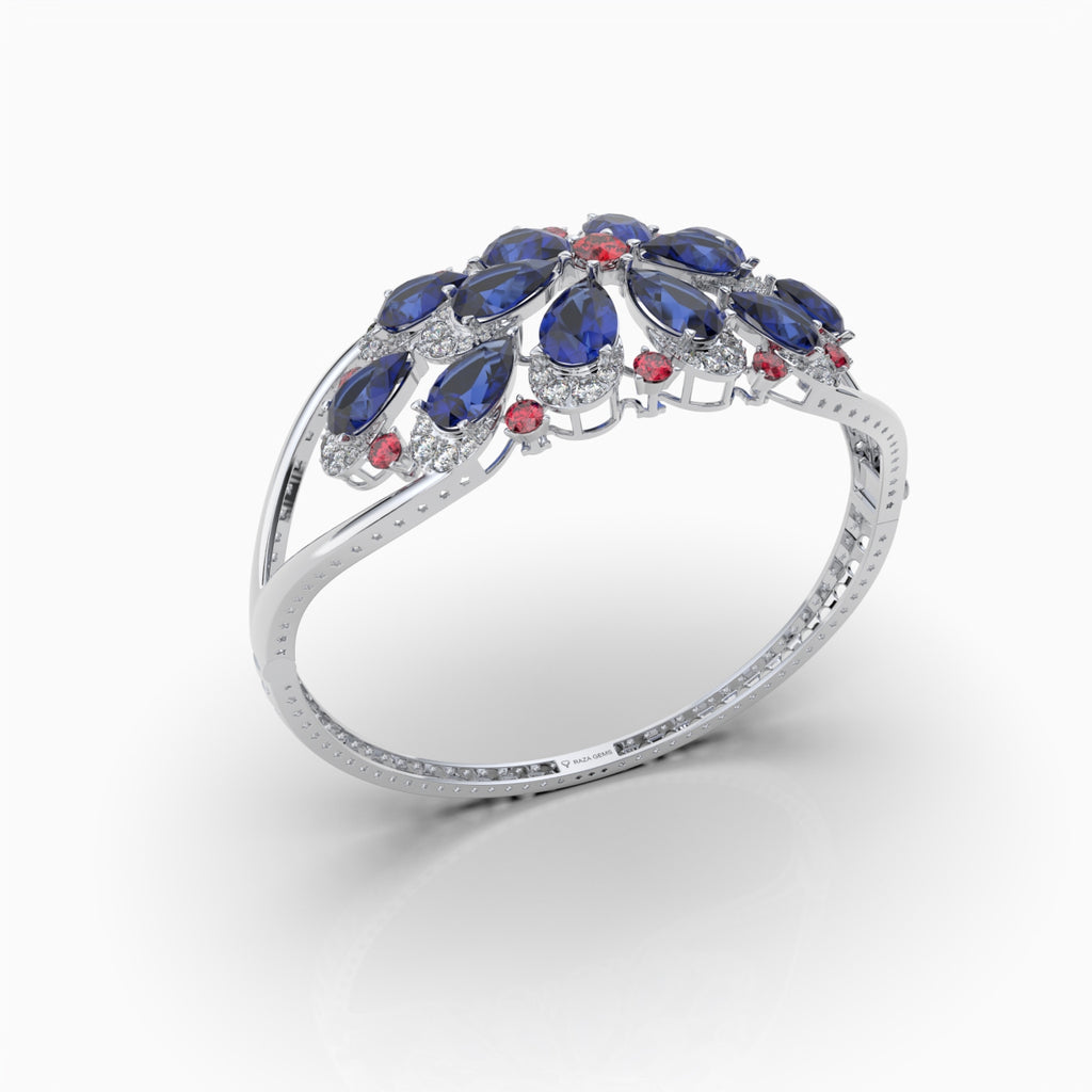 Natural Sapphire & Ruby Bracelet with Moissanite - Avani