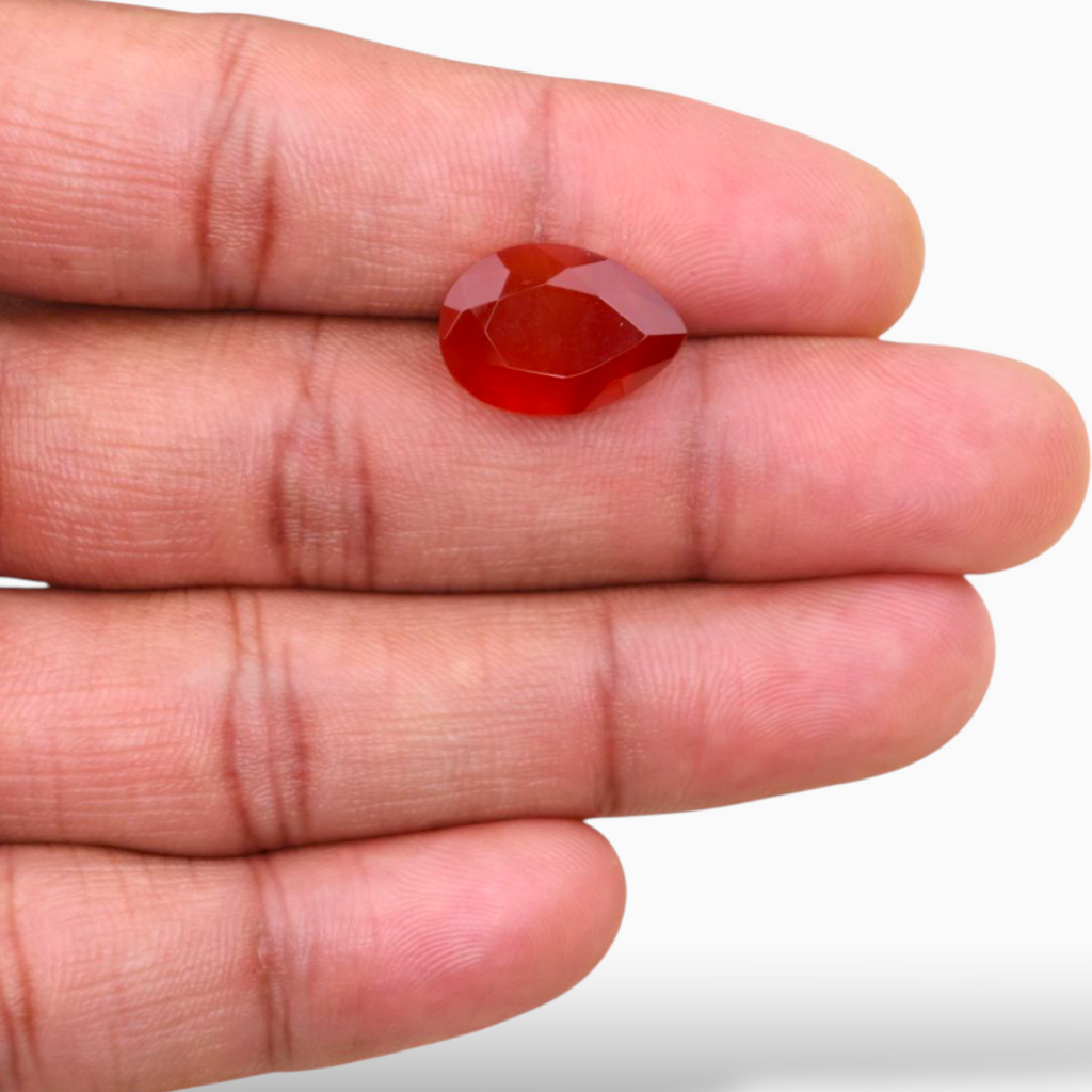 Natural Agate Aqeeq Stone 7.2  Carats Pear Cut Shape ( 16.5x11.5 mm)