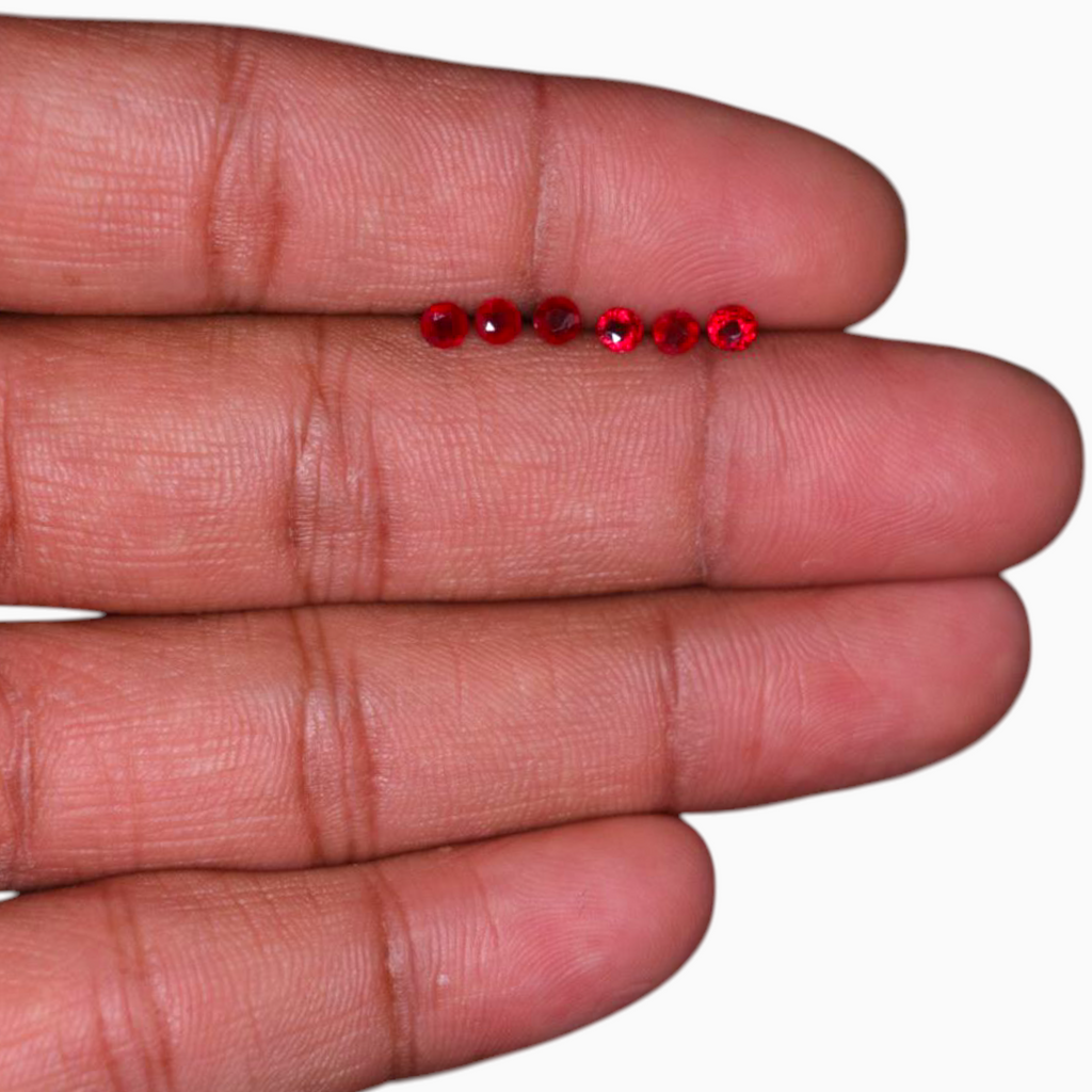 Round Ruby In Round Shape 3mm Size 8.16 Carats in Total