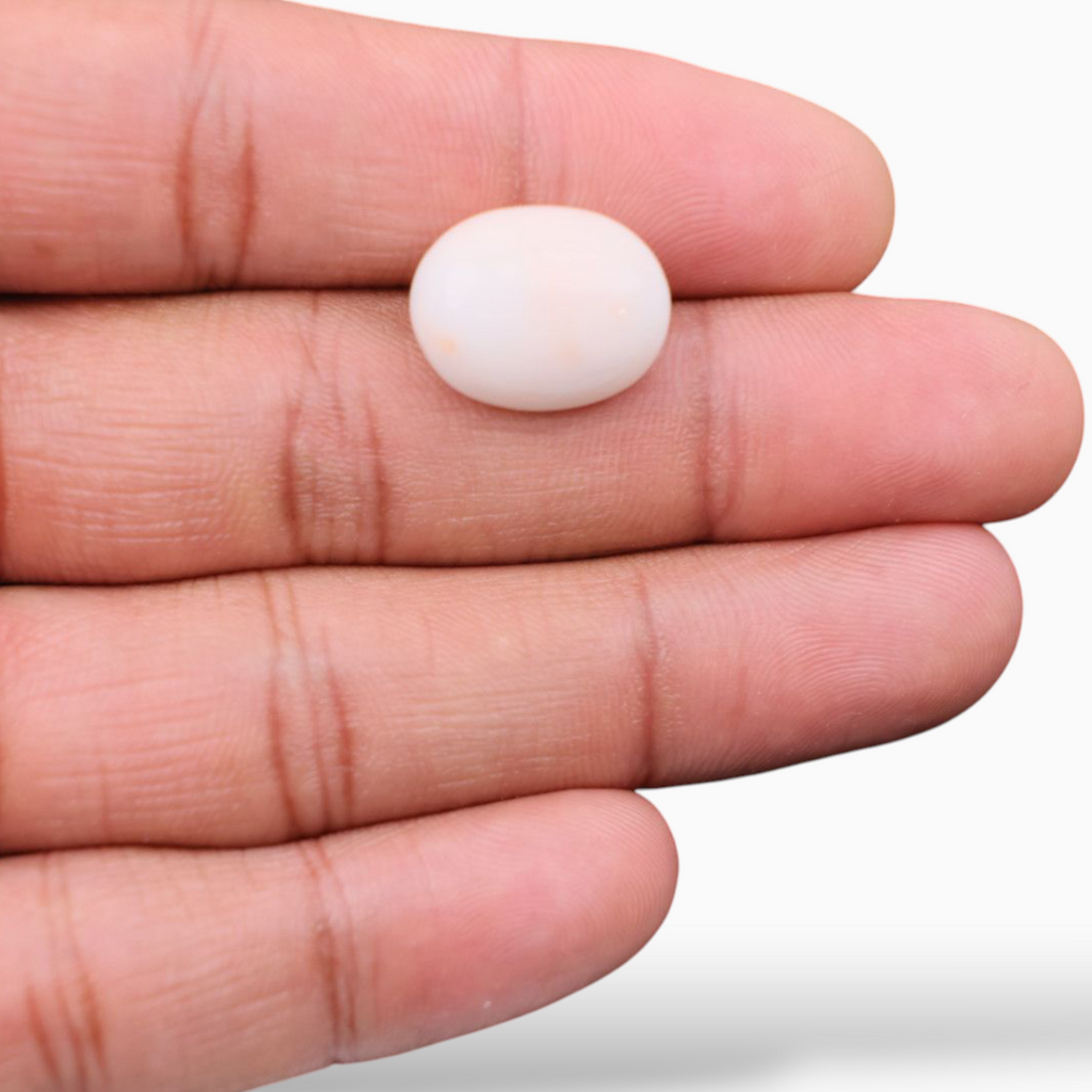 Buy Natural Pink Coral Mooga Stone For Sale 12.60 Carats In Oval Cabochon Shape 17x13.5mm Size