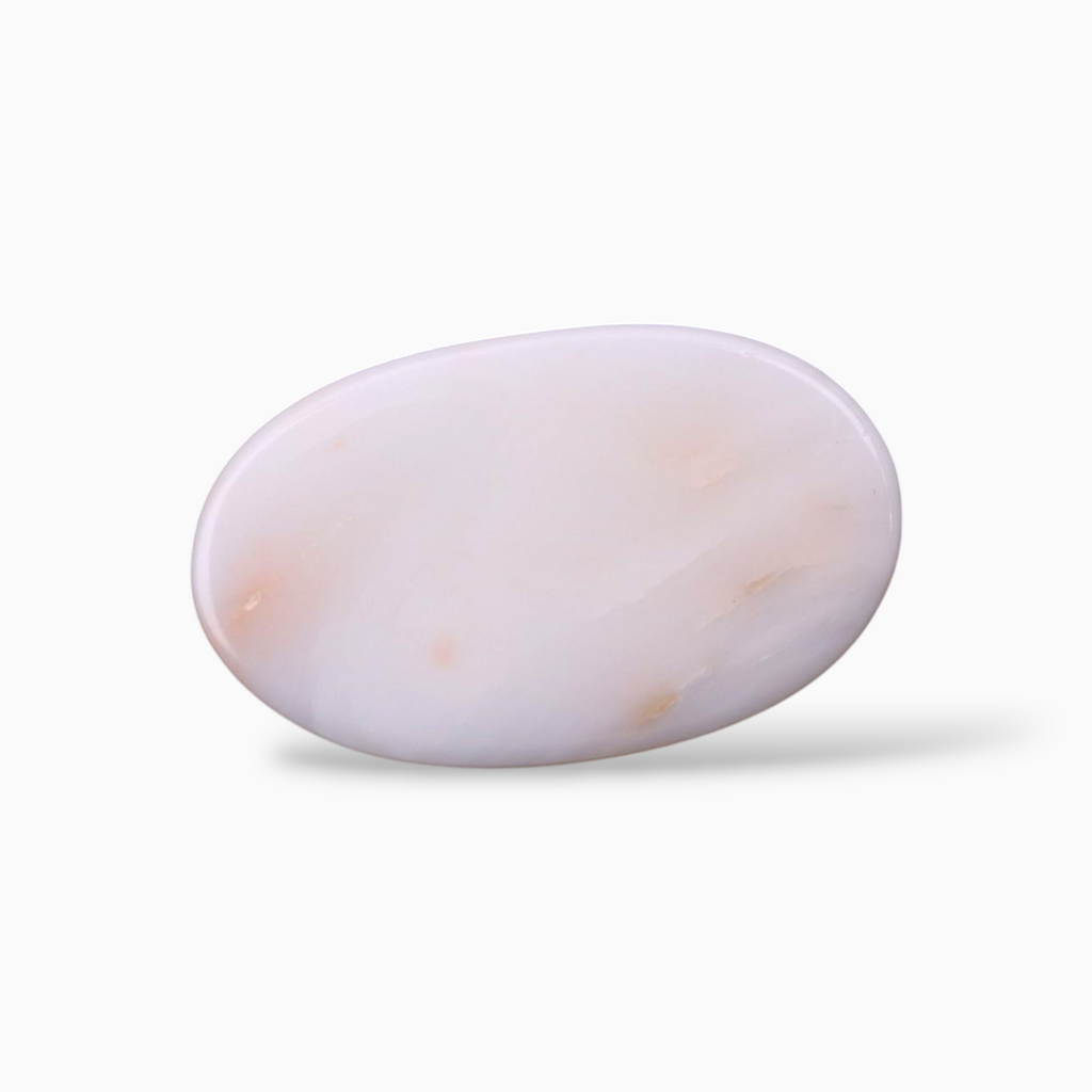 Buy Pink Coral Mooga Stone For Sale 14.18 Carats In Oval Cabochon Shape 21.5x13mm Size