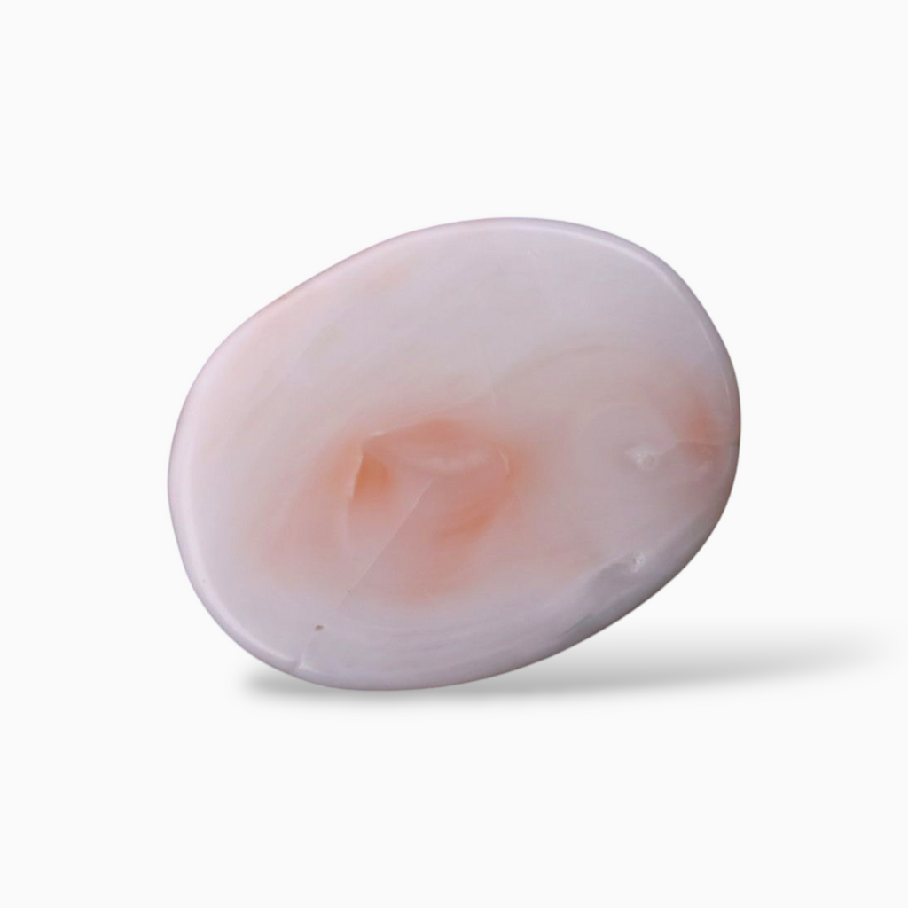 Pink Coral Stone For Sale 5.91 Carats In Oval Cabochon Shape 14x10.8mm Size