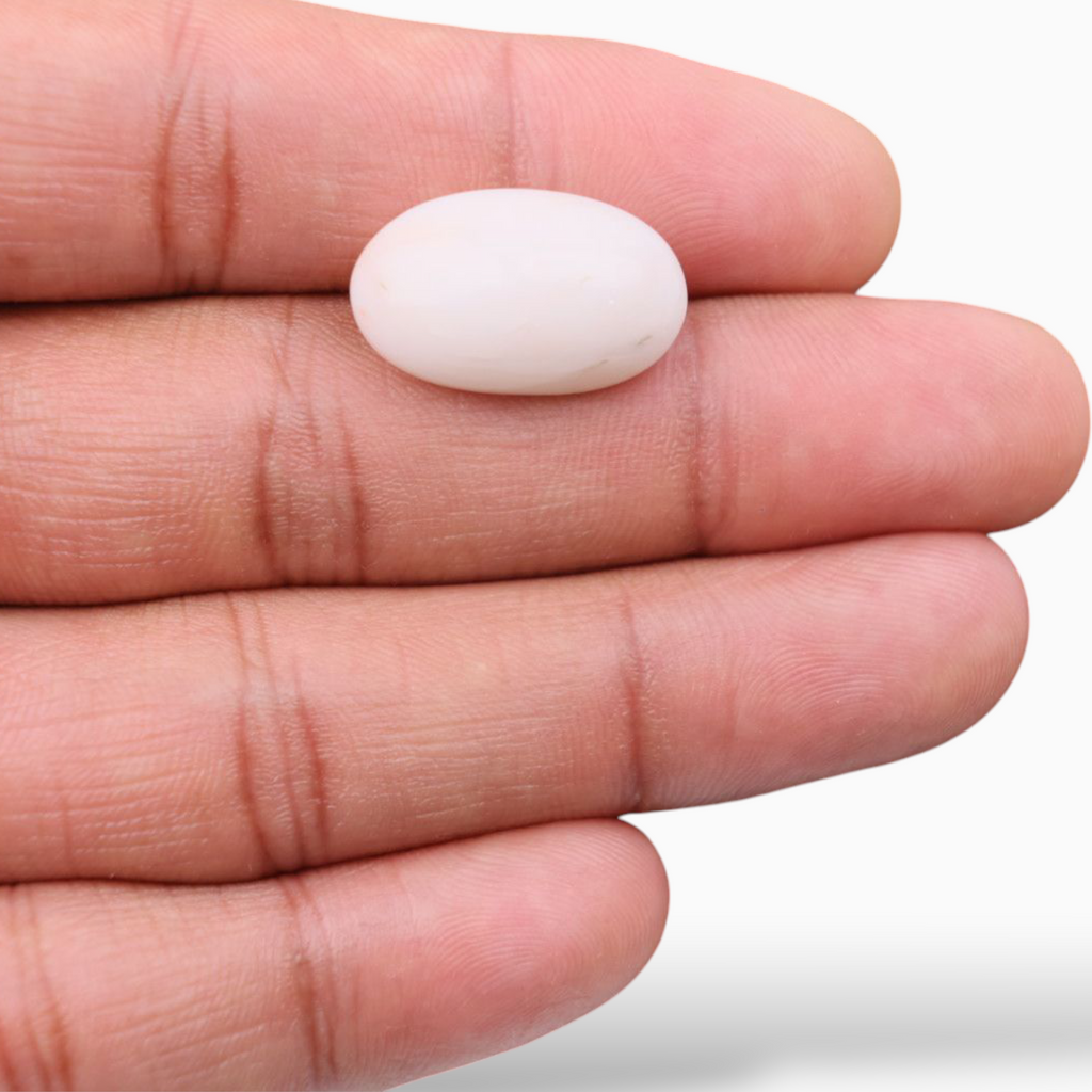 Buy Pink Coral Mooga Stone For Sale 14.18 Carats In Oval Cabochon Shape 21.5x13mm Size