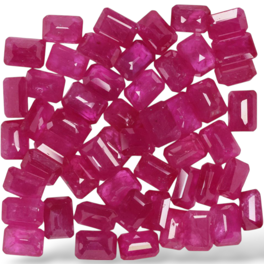 Buy Loose Manik Ruby Gemstone In Octagon Cut Shape Mix Carats 7x5mm Size