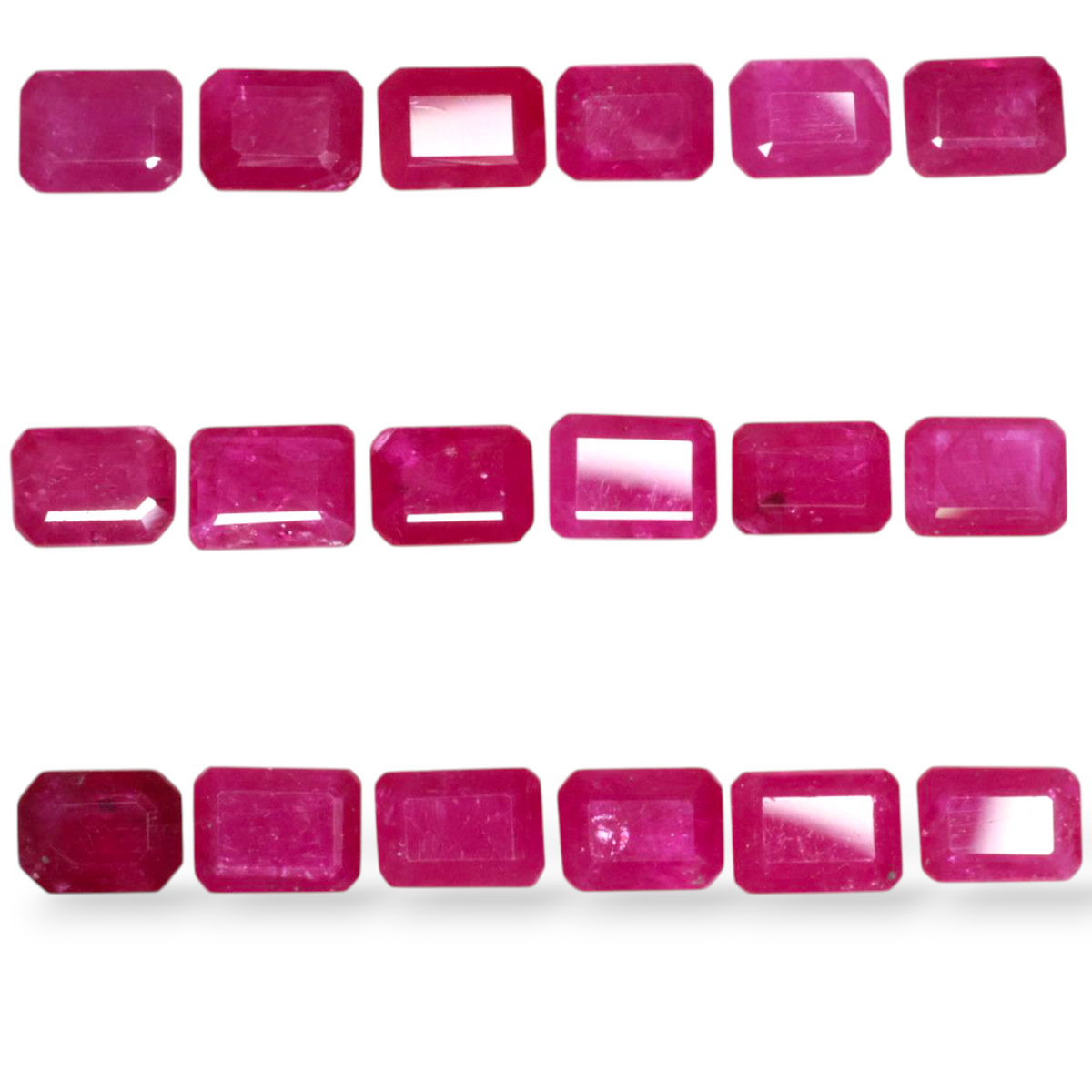 Original Loose Pink Ruby Gemstone In Octagon Cut Shape 8x6mm Size